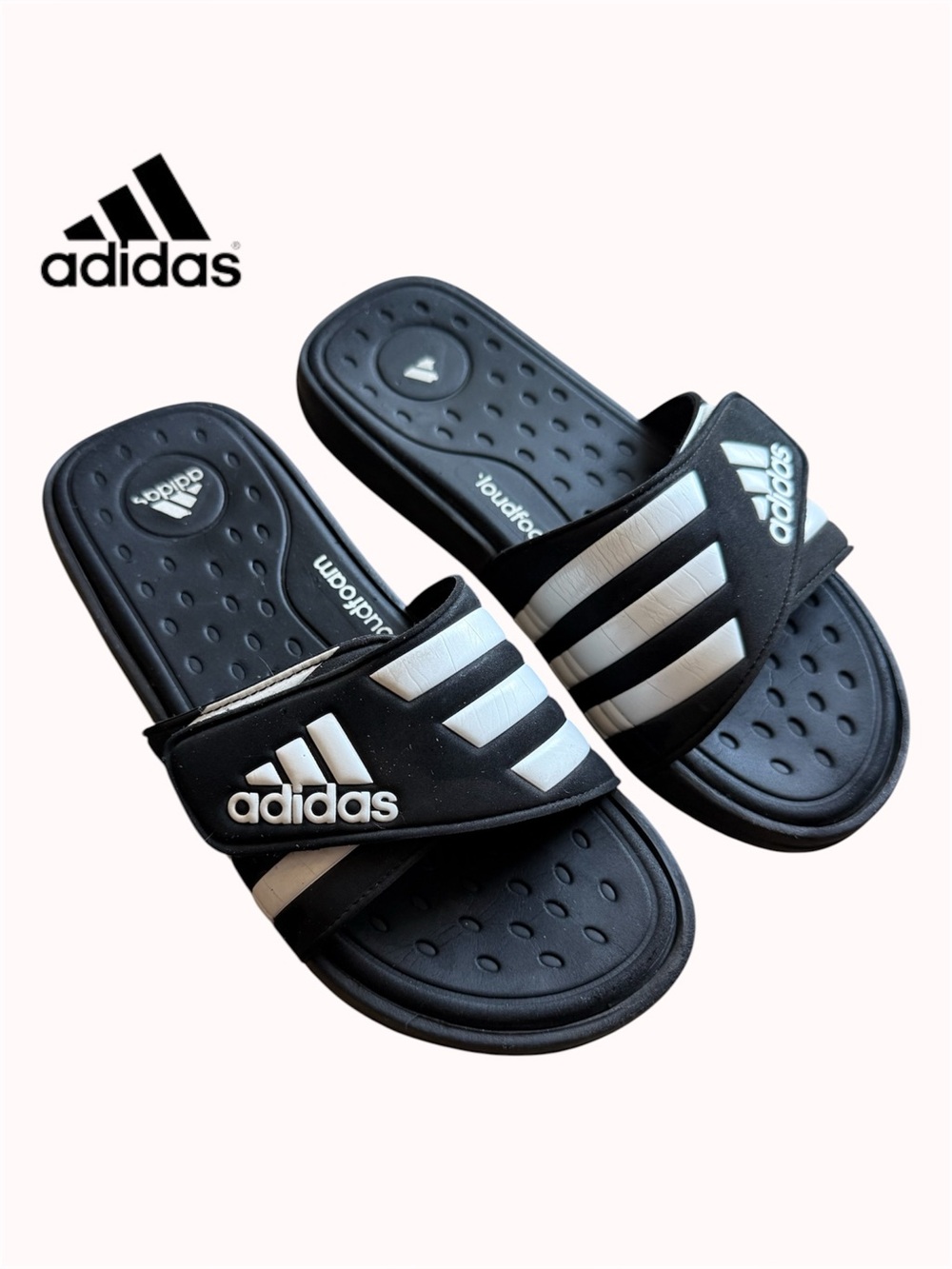 Adidas Adilette Cloudfoam adjustable slides